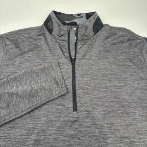 Greyson Mens Large‎ Gray 1/4 Zip Camo Neck Long Sleeve Golf Pullover Embroidered